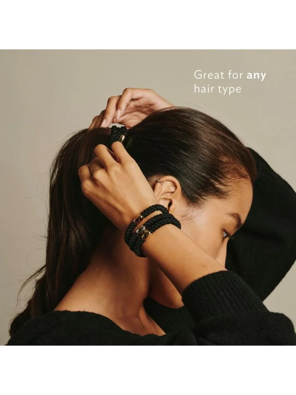 Thick No-Crease Brown Hair Ties, 8 Pack Ponytail Holders, Strong Hold